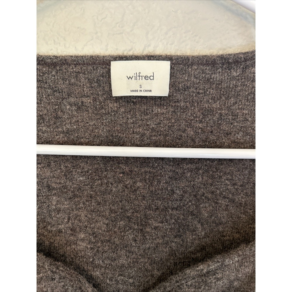 Aritzia Wilfred Sweater Womens Sm Brown Wool Cashmere Blend Sweetheart Bustier - Picture 2 of 7